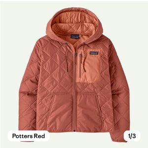 Patagonia Potters Red Diamond Quilted Hooded Puffer Jacket